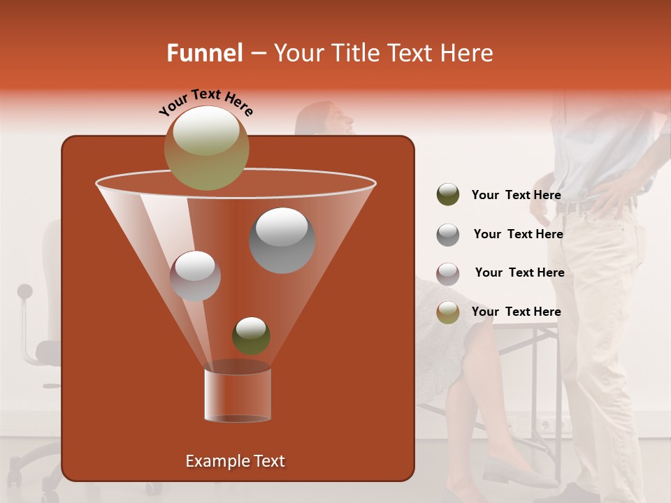 Two Office Workers Flirting PowerPoint Template