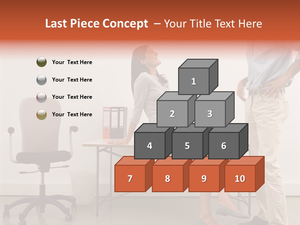 Two Office Workers Flirting PowerPoint Template