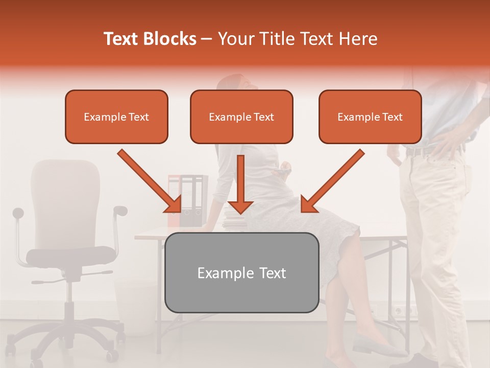 Two Office Workers Flirting PowerPoint Template