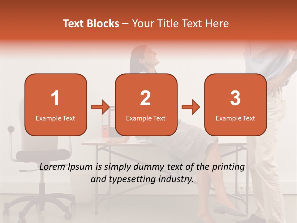 Two Office Workers Flirting PowerPoint Template