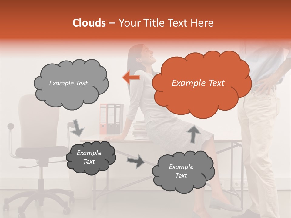 Two Office Workers Flirting PowerPoint Template