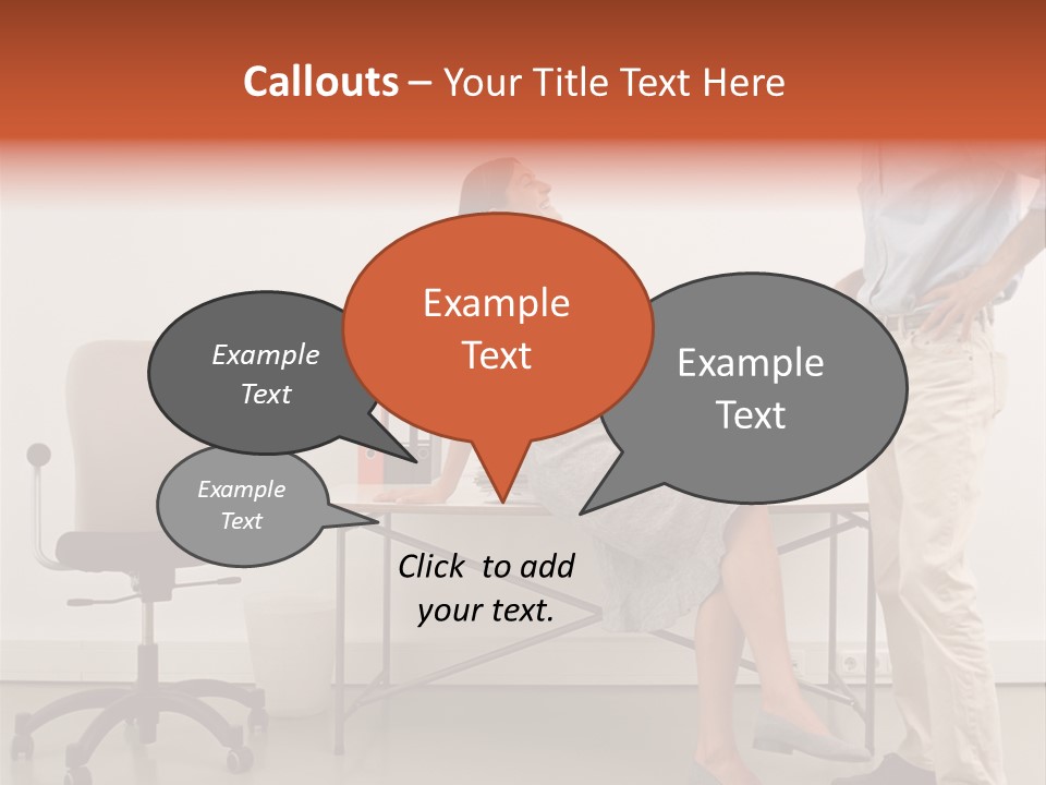 Two Office Workers Flirting PowerPoint Template