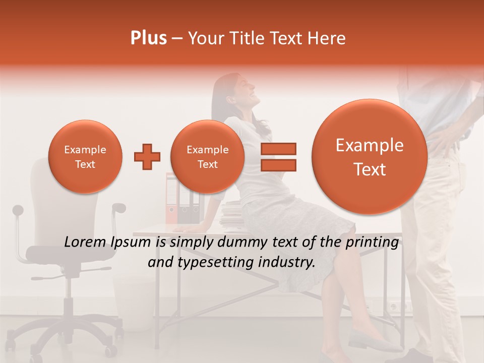 Two Office Workers Flirting PowerPoint Template