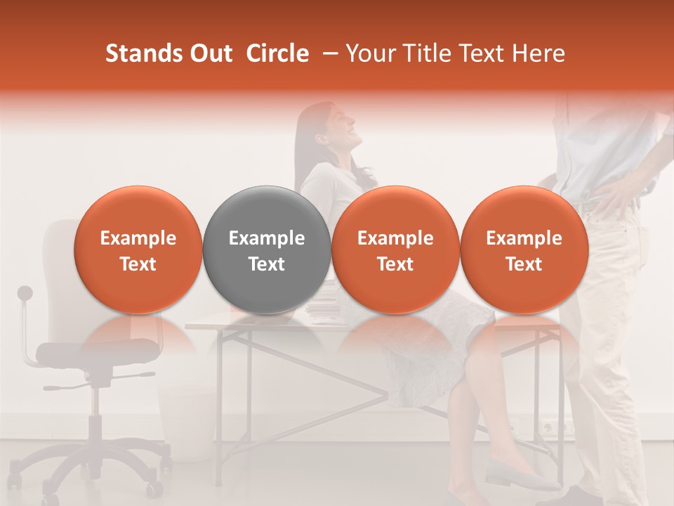 Two Office Workers Flirting PowerPoint Template