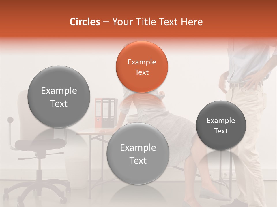 Two Office Workers Flirting PowerPoint Template