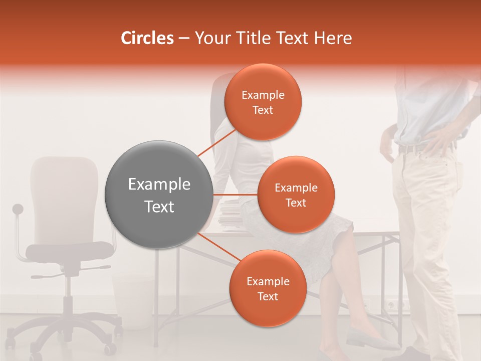 Two Office Workers Flirting PowerPoint Template