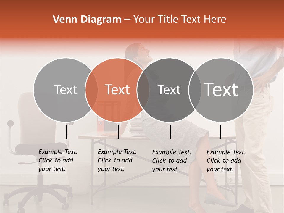 Two Office Workers Flirting PowerPoint Template