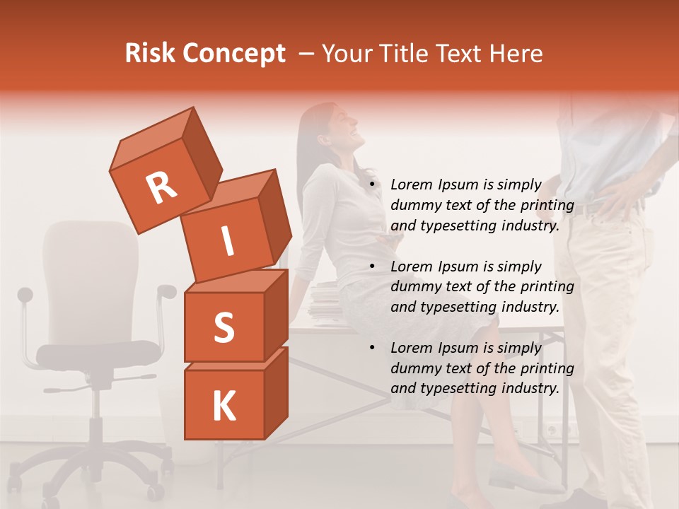 Two Office Workers Flirting PowerPoint Template