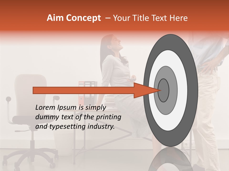 Two Office Workers Flirting PowerPoint Template