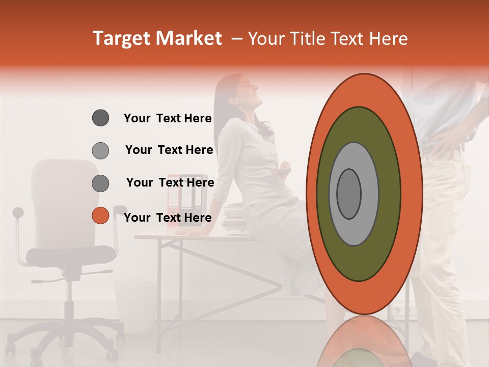 Two Office Workers Flirting PowerPoint Template