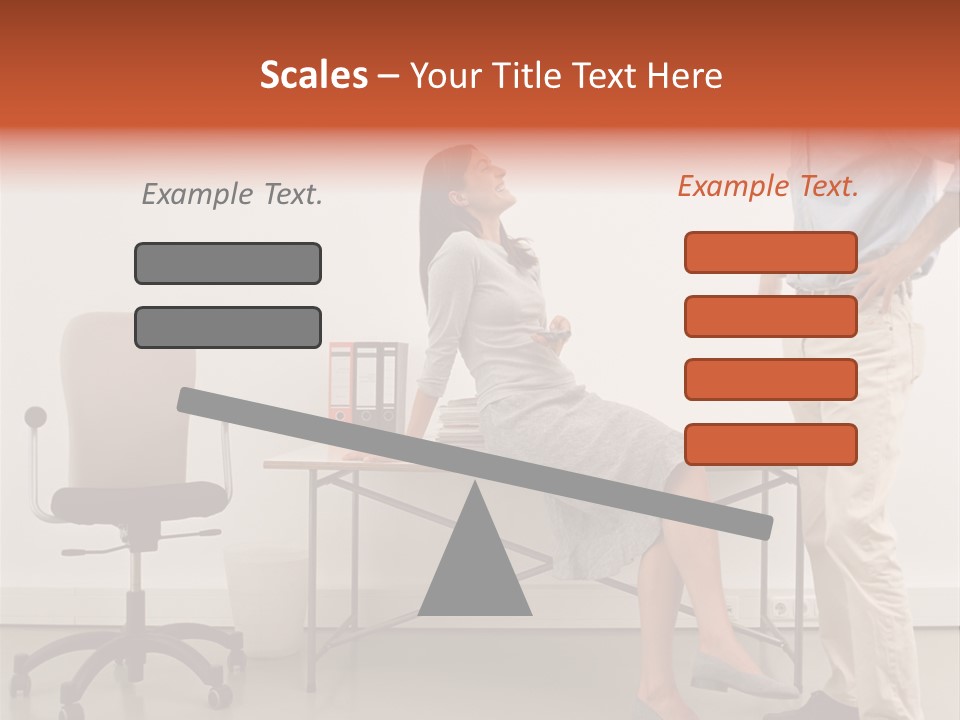 Two Office Workers Flirting PowerPoint Template