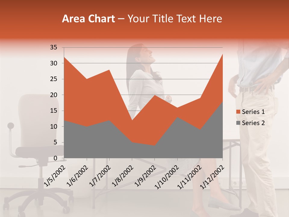 Two Office Workers Flirting PowerPoint Template