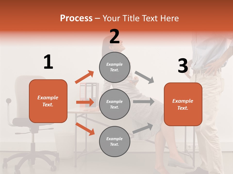 Two Office Workers Flirting PowerPoint Template