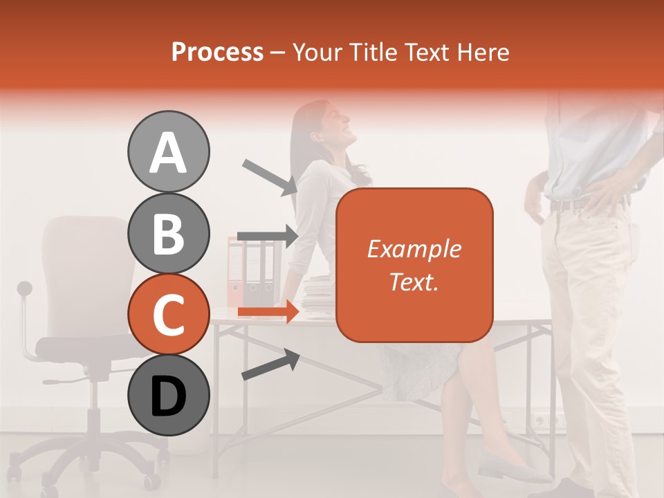 Two Office Workers Flirting PowerPoint Template