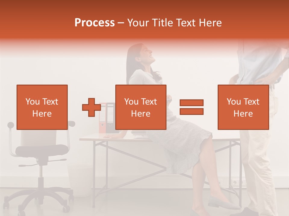 Two Office Workers Flirting PowerPoint Template