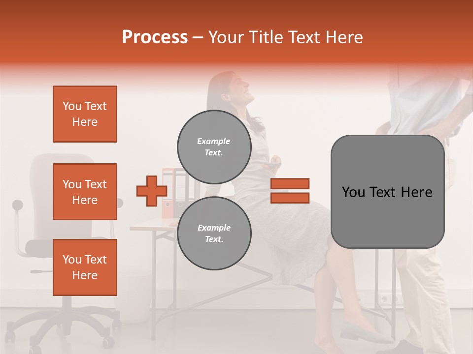 Two Office Workers Flirting PowerPoint Template