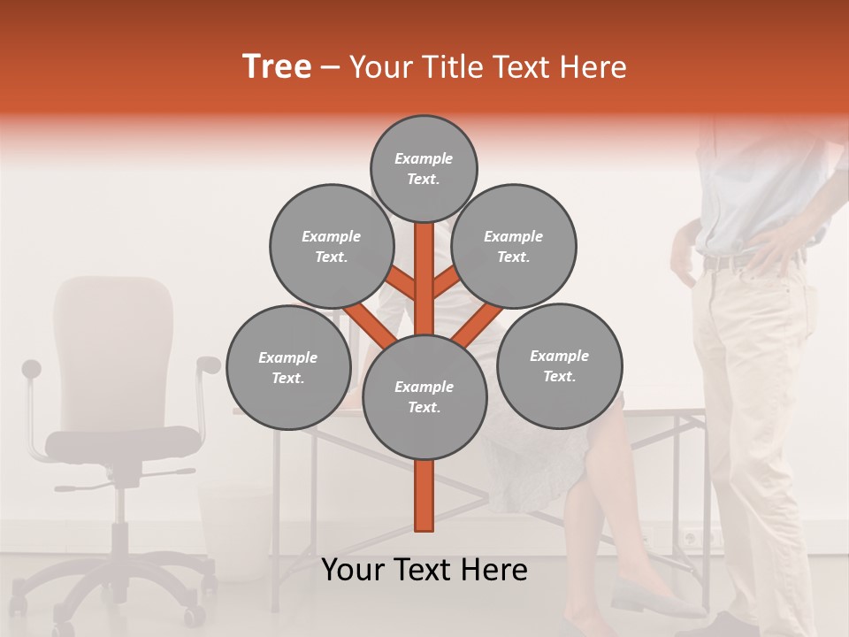 Two Office Workers Flirting PowerPoint Template