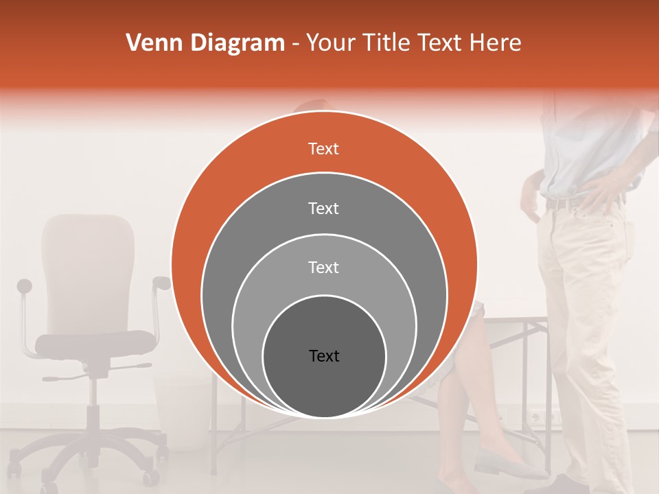 Two Office Workers Flirting PowerPoint Template