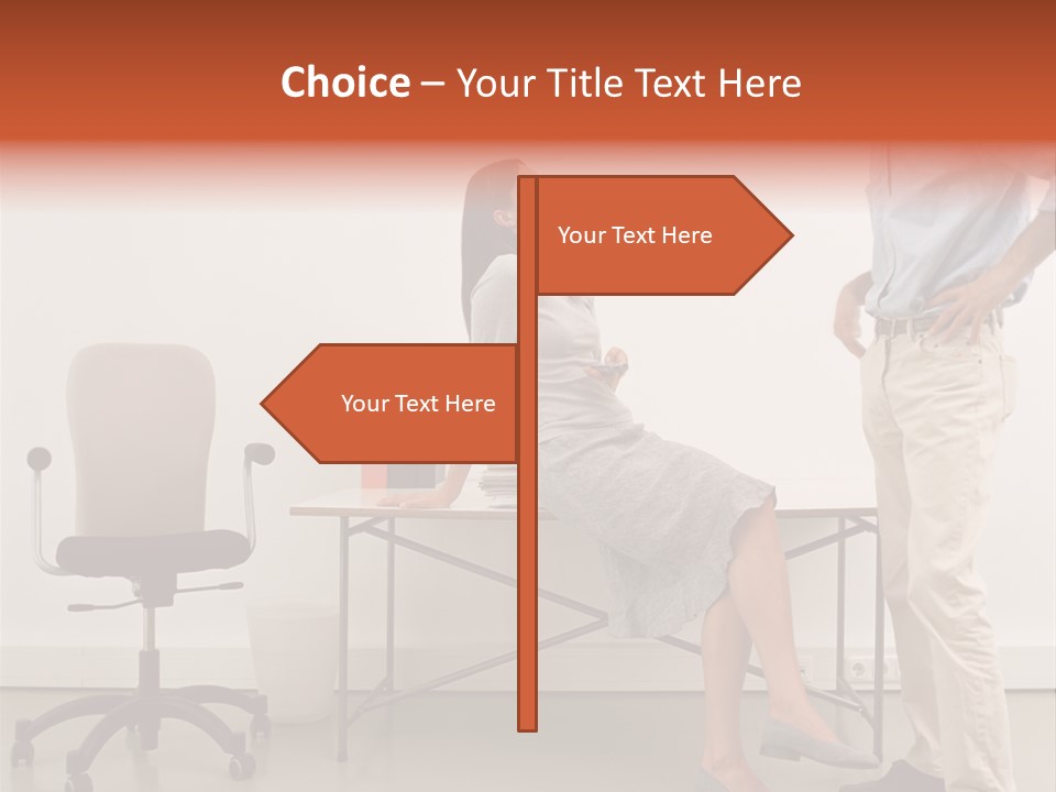 Two Office Workers Flirting PowerPoint Template