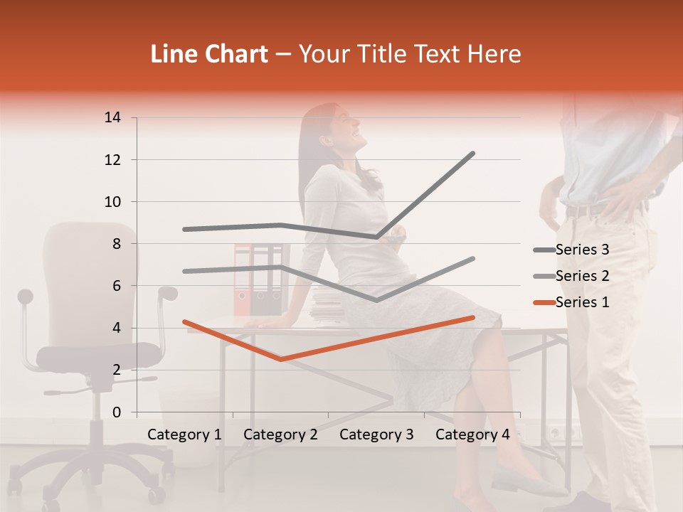 Two Office Workers Flirting PowerPoint Template