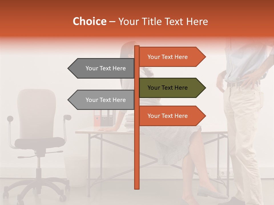 Two Office Workers Flirting PowerPoint Template