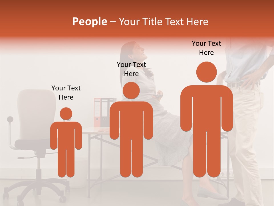 Two Office Workers Flirting PowerPoint Template