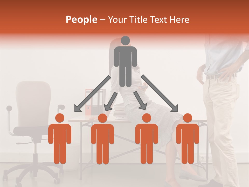 Two Office Workers Flirting PowerPoint Template