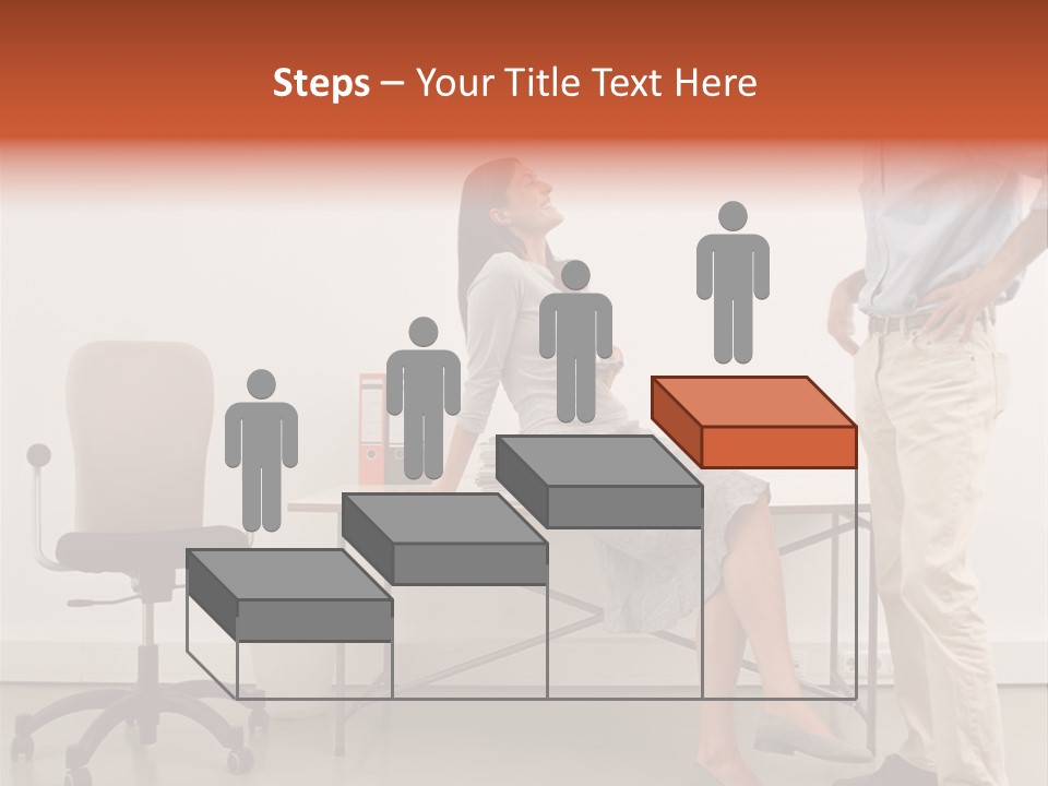Two Office Workers Flirting PowerPoint Template
