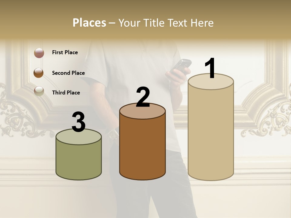 Man Reading A Text Message PowerPoint Template