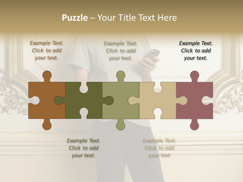 Man Reading A Text Message PowerPoint Template