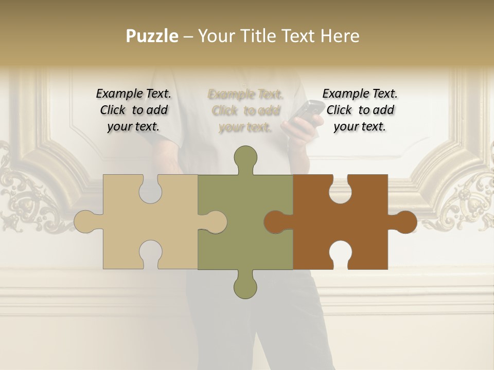 Man Reading A Text Message PowerPoint Template