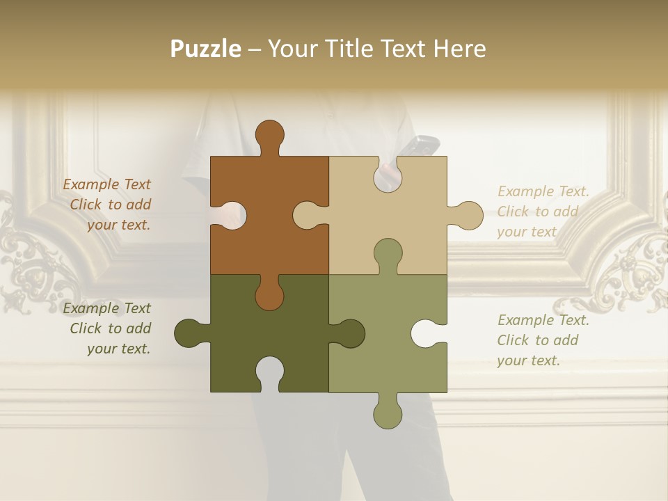 Man Reading A Text Message PowerPoint Template