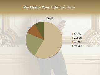 Man Reading A Text Message PowerPoint Template