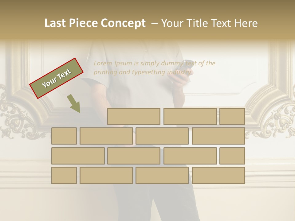 Man Reading A Text Message PowerPoint Template