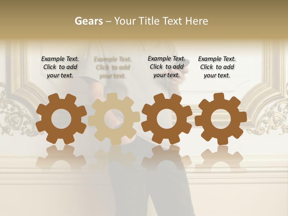 Man Reading A Text Message PowerPoint Template