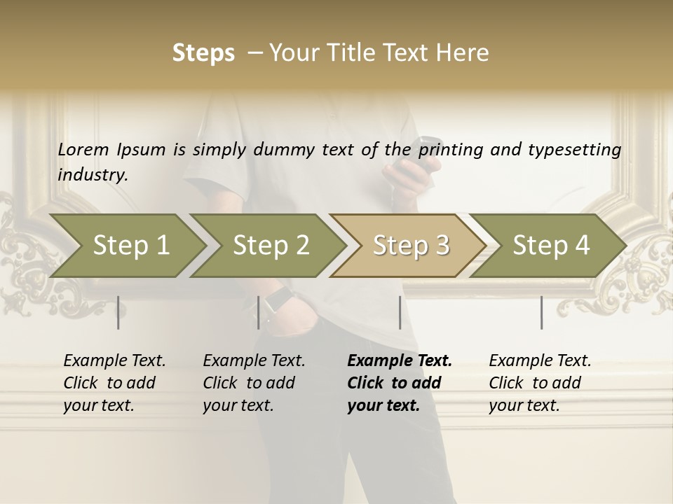 Man Reading A Text Message PowerPoint Template