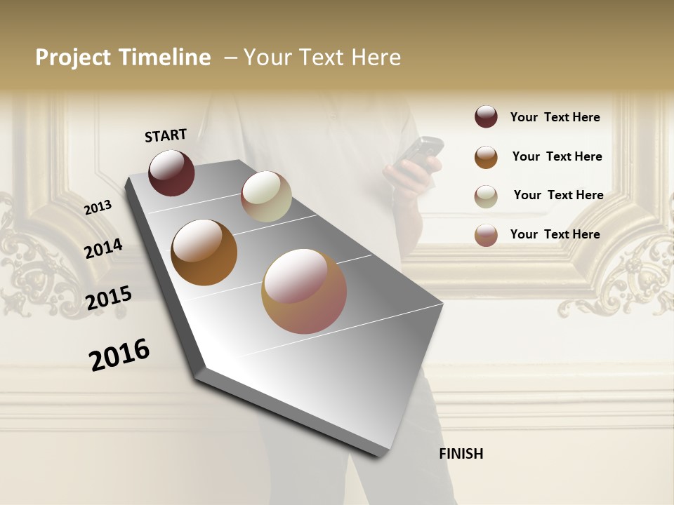 Man Reading A Text Message PowerPoint Template