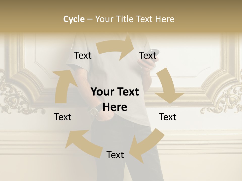 Man Reading A Text Message PowerPoint Template