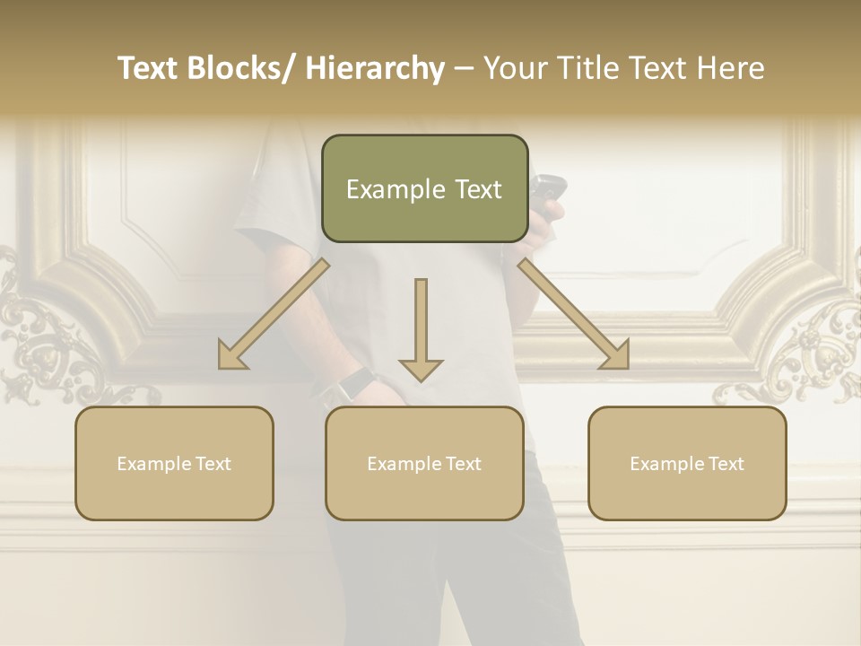Man Reading A Text Message PowerPoint Template