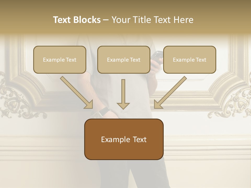 Man Reading A Text Message PowerPoint Template