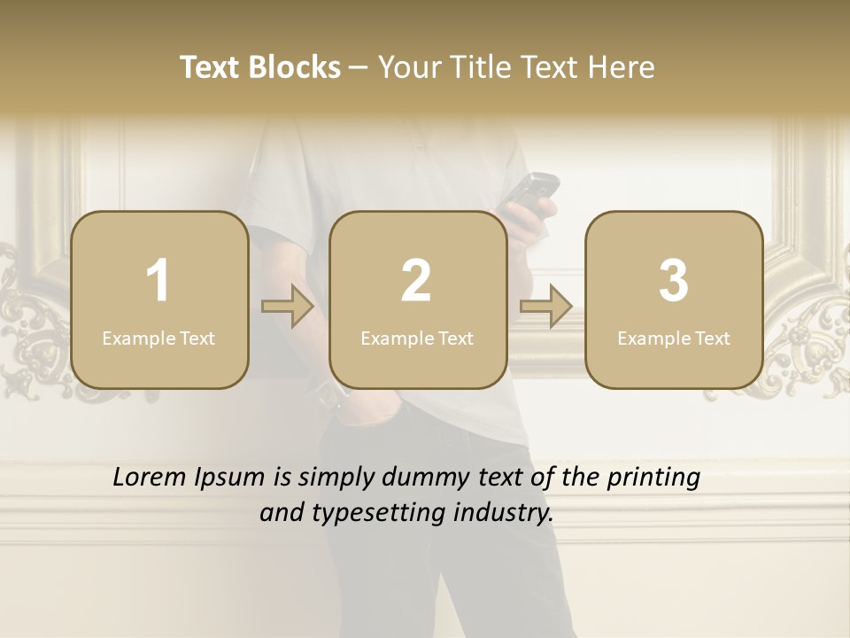 Man Reading A Text Message PowerPoint Template