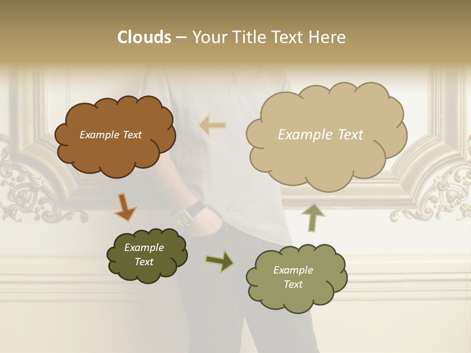 Man Reading A Text Message PowerPoint Template