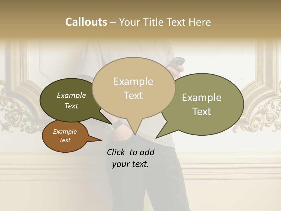 Man Reading A Text Message PowerPoint Template