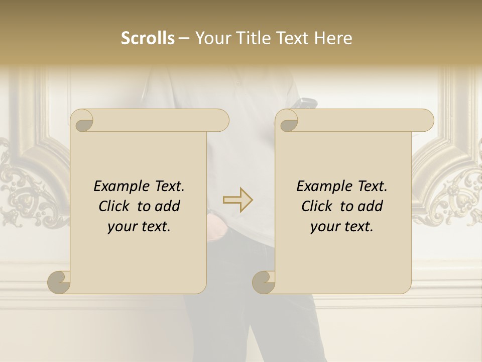 Man Reading A Text Message PowerPoint Template