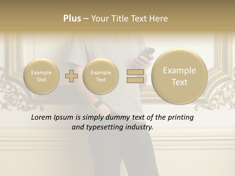 Man Reading A Text Message PowerPoint Template
