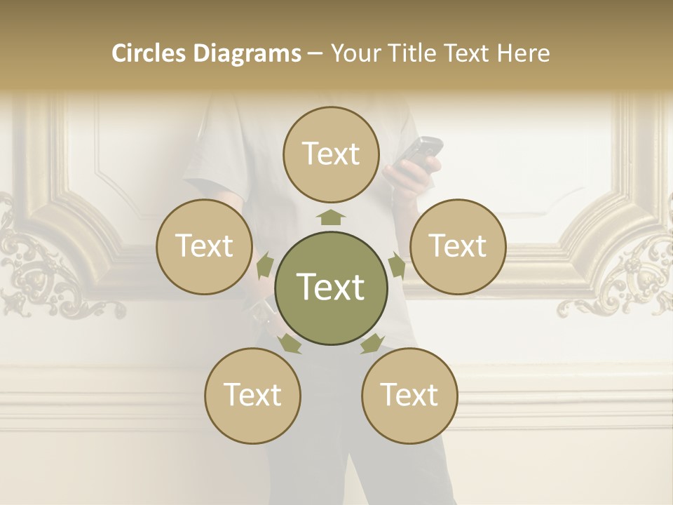 Man Reading A Text Message PowerPoint Template