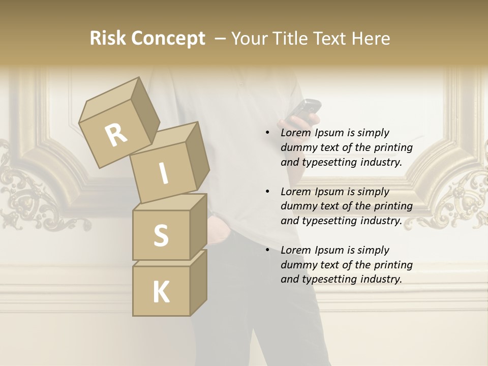 Man Reading A Text Message PowerPoint Template