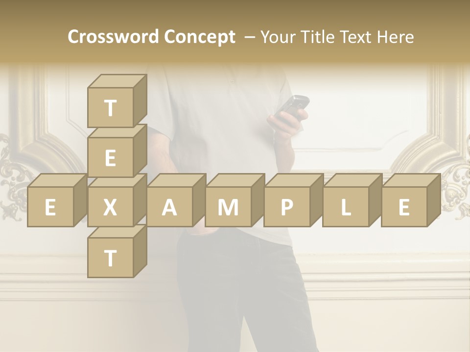 Man Reading A Text Message PowerPoint Template