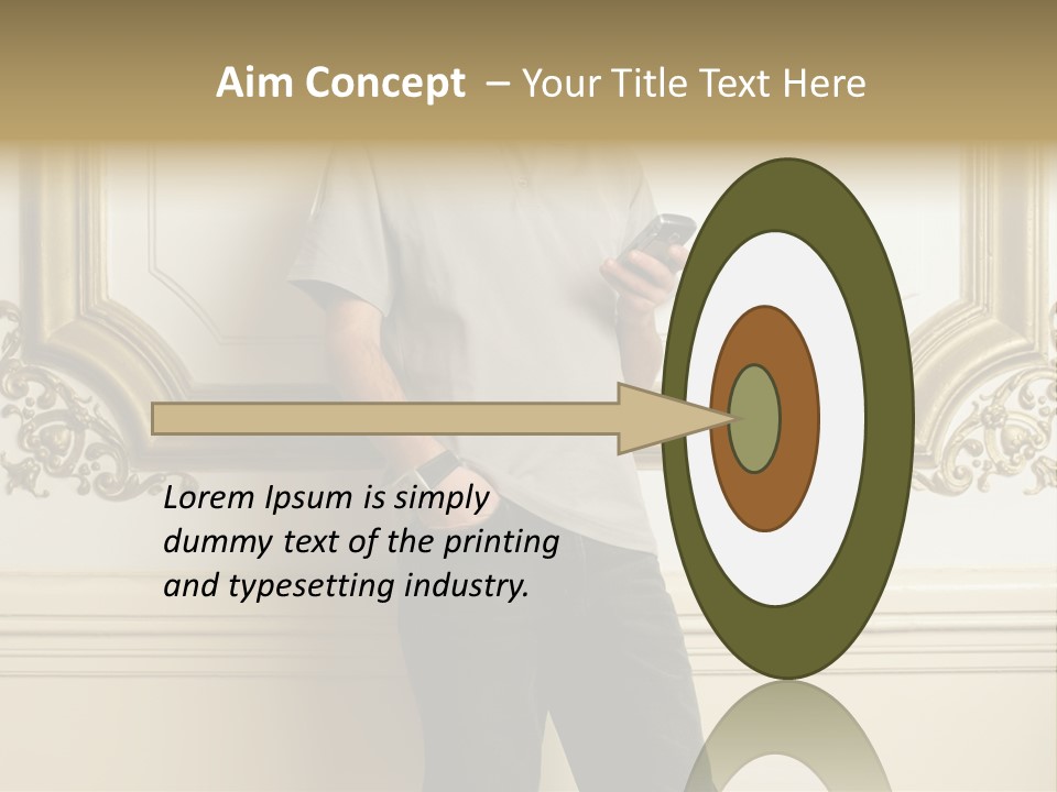 Man Reading A Text Message PowerPoint Template