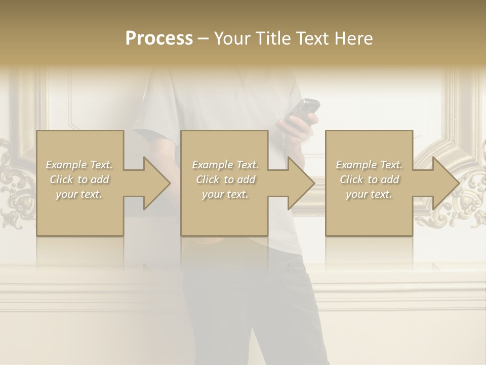 Man Reading A Text Message PowerPoint Template